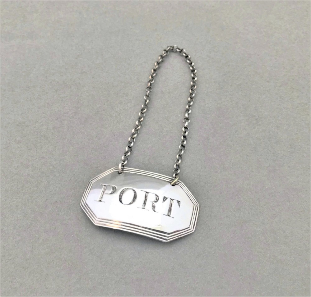A Good George III Silver Port Label