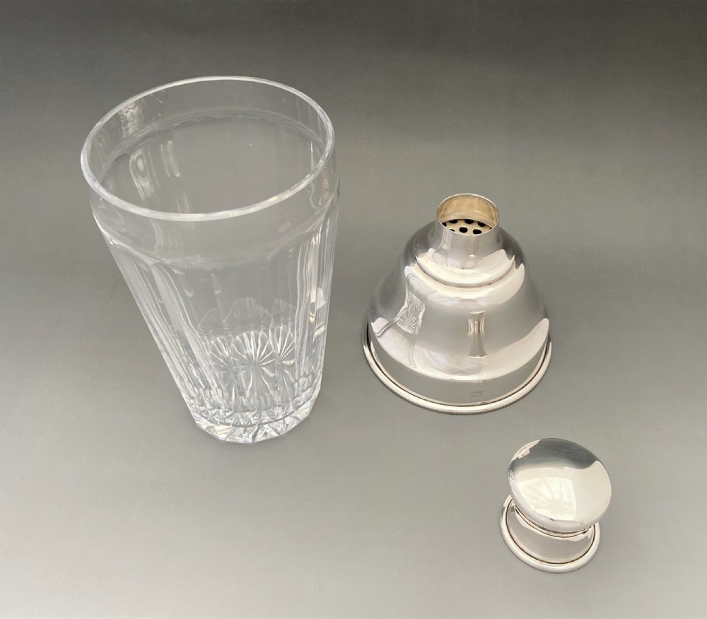 A handsome silver plated & cut glass cocktail shaker View III