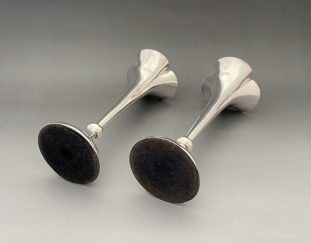 A superb pair of late Victorian silver stem vases View IV