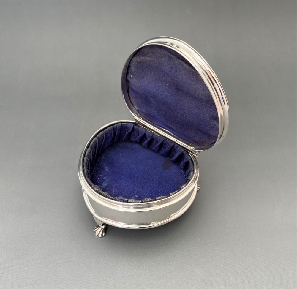A superb Edwardian heart shaped silver & mother-of-pearl trinket box View III