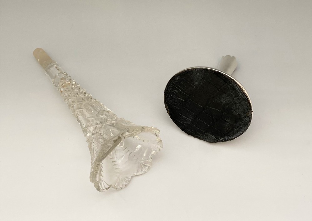 A charming Edwardian silver & cut glass trumpet vase View VI