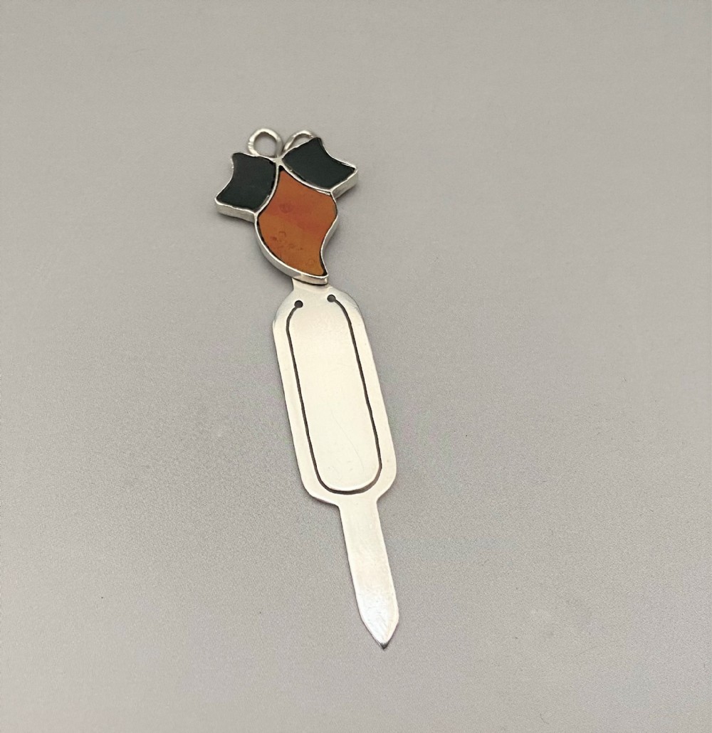 A rare Edwardian stone set silver bookmark