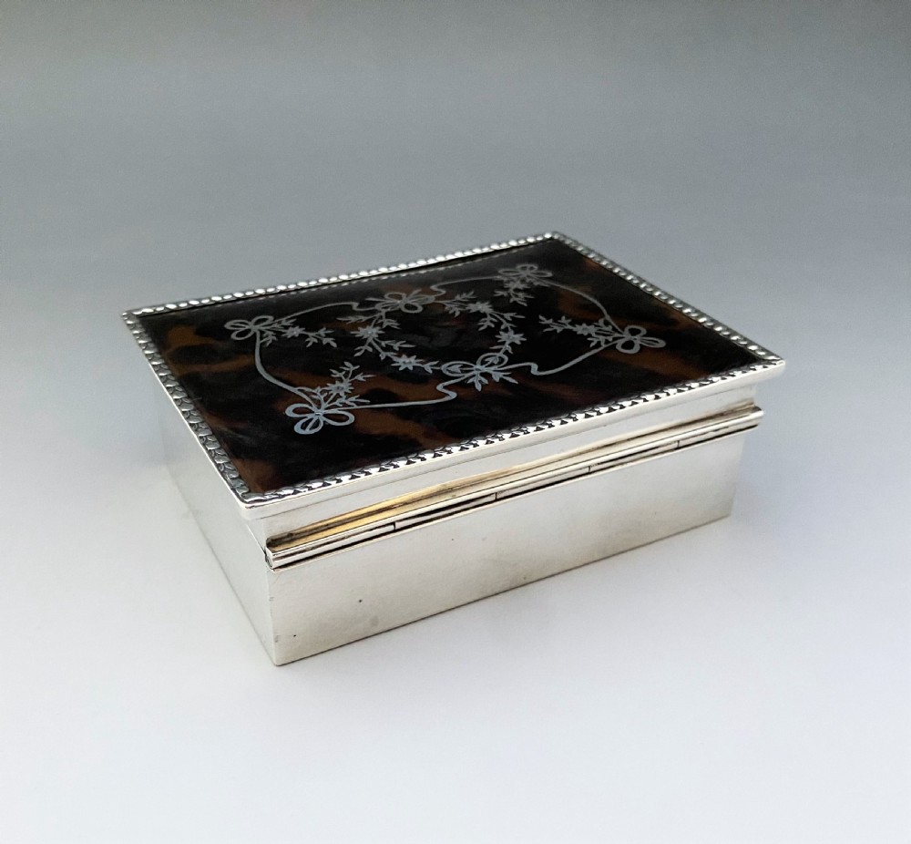 A fabulous Edwardian silver & tortoiseshell trinket box View III