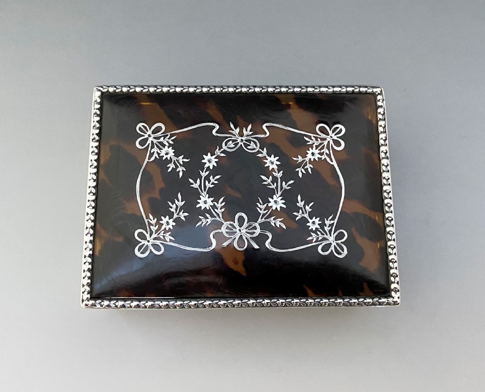 A fabulous Edwardian silver & tortoiseshell trinket box View VII