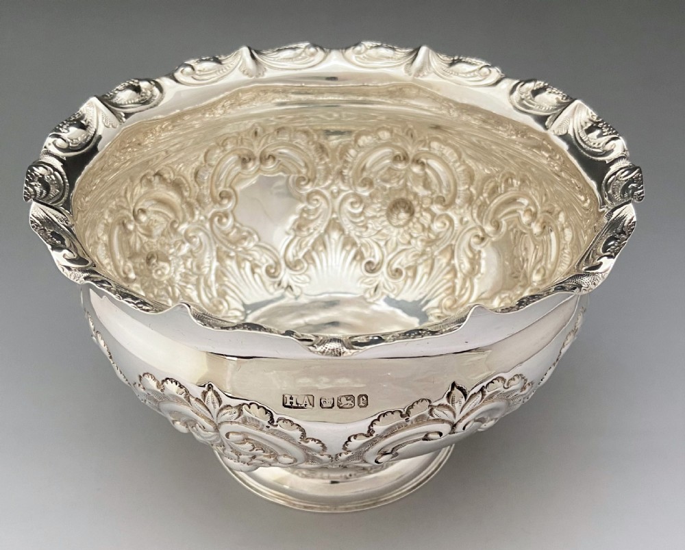 A lovely large Victorian silver rose bowl View V