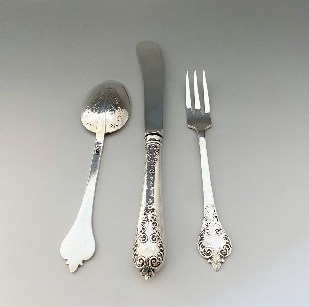 A lovely Queen Ann style silver Christening set View IV