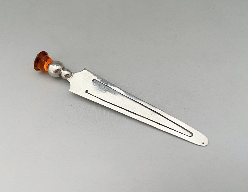 A charming thistle topped silver bookmark View II