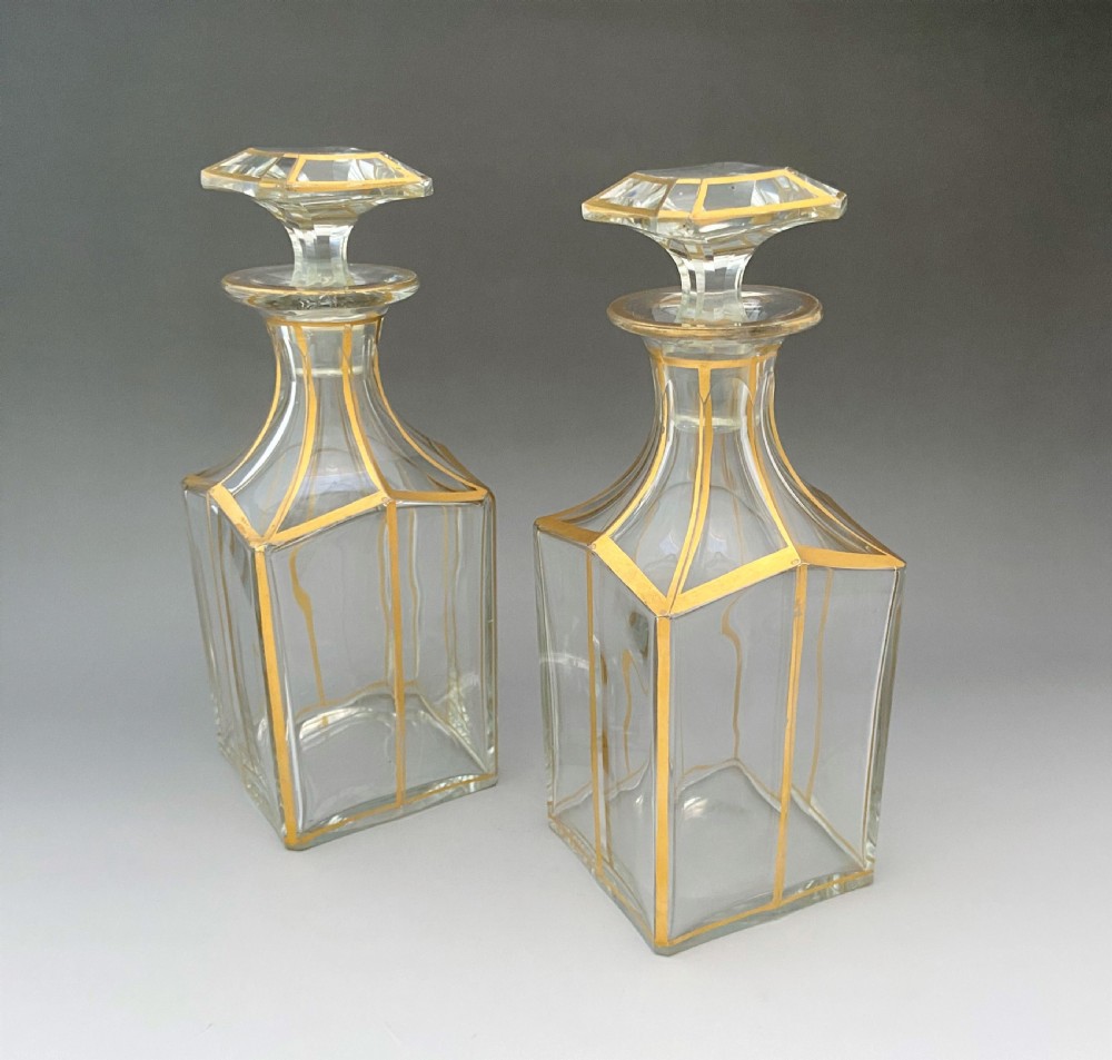 A rare pair of Baccarat  'Cannelures' Pattern decanters