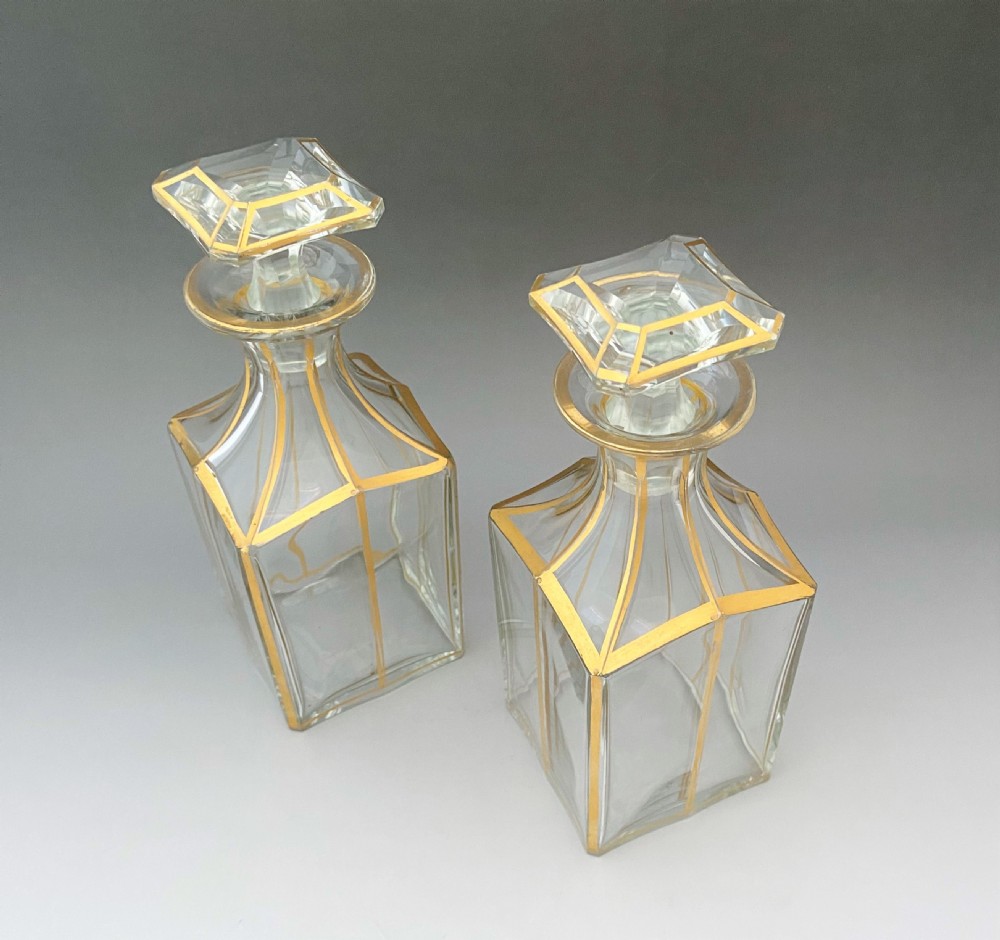 A rare pair of Baccarat  'Cannelures' Pattern decanters View II