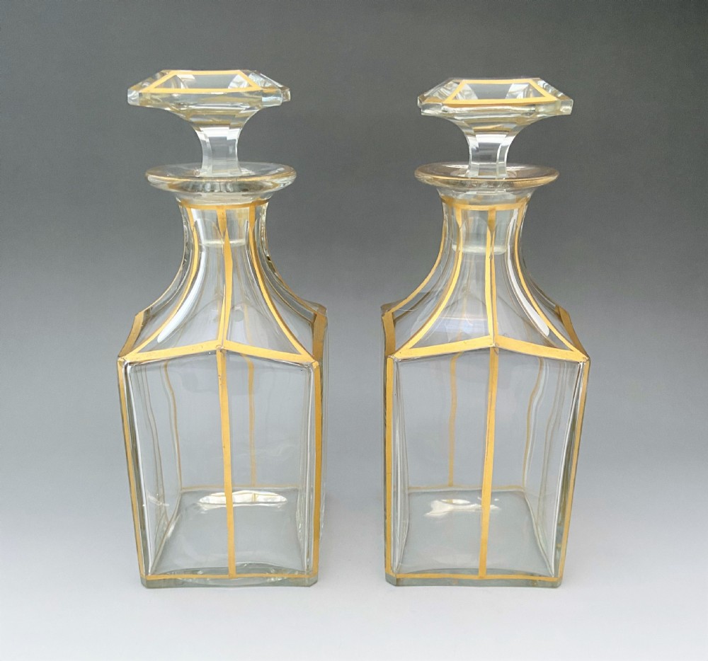 A rare pair of Baccarat  'Cannelures' Pattern decanters View III