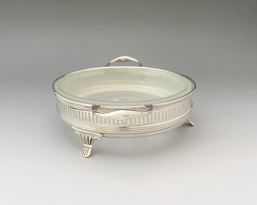 A stylish Art Nouveau silver & glass butter dish View II