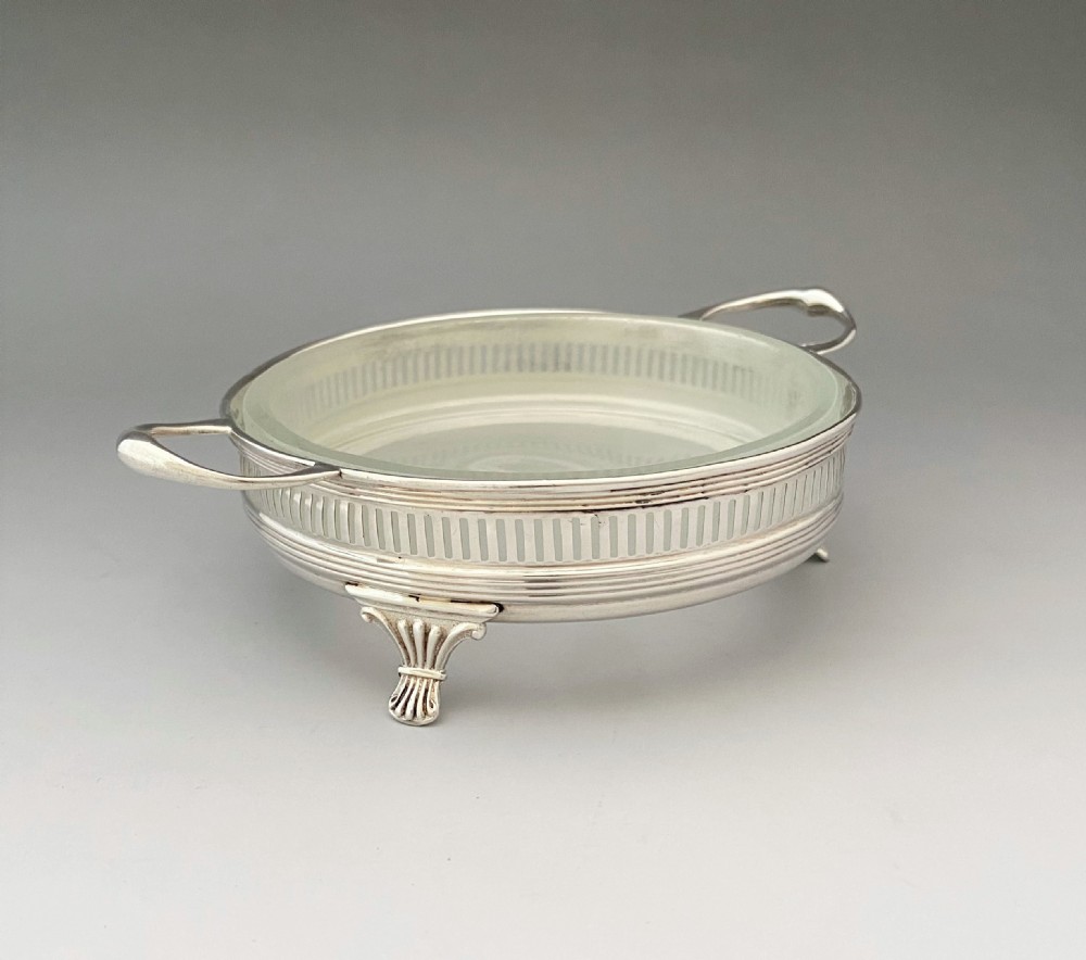 A stylish Art Nouveau silver & glass butter dish View III