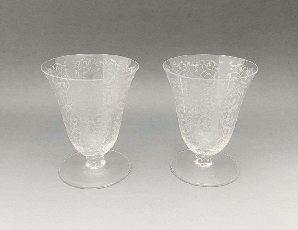 A fine pair of Baccarat glasses & saucers View V