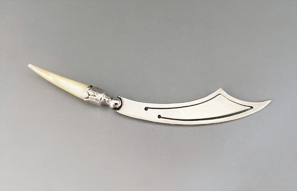A superb Victorian novelty silver 'scimitar' bookmark View II