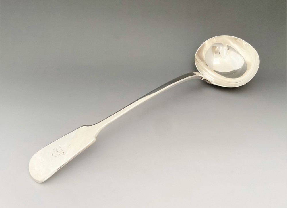 A quality Victorian silver soup ladle
