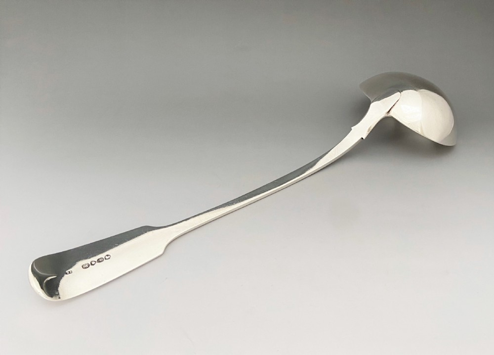 A quality Victorian silver soup ladle View III