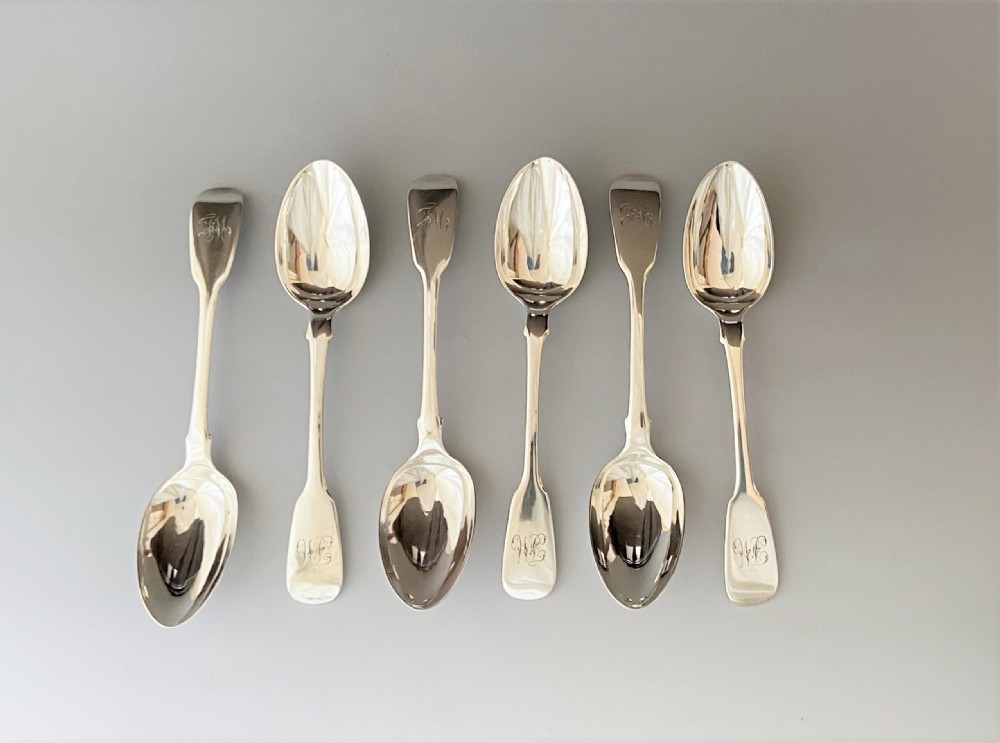 A fine set of six Georgian silver teaspoons