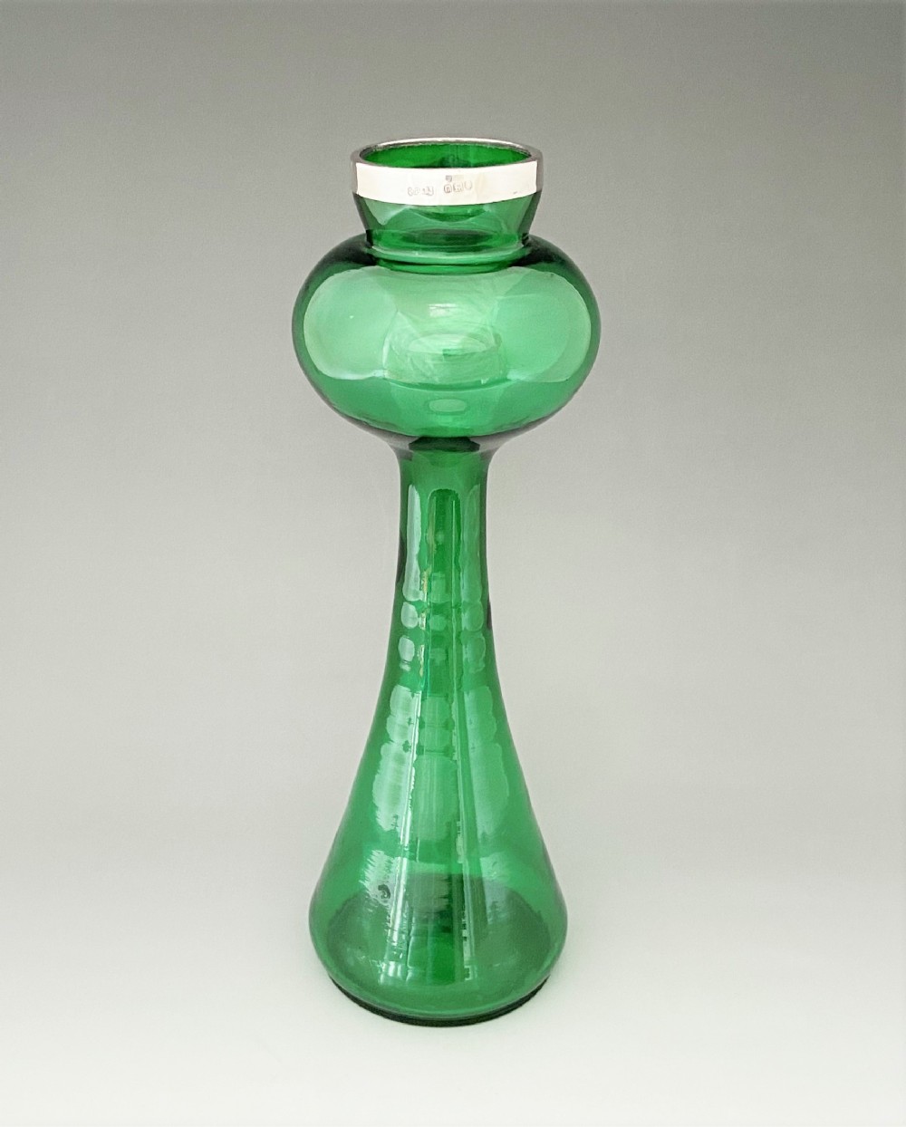 A gorgeous Edwardian silver mounted stem vase