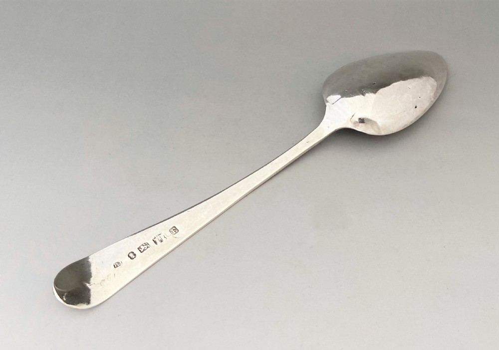 A bright cut Exeter silver table or serving spoon View III