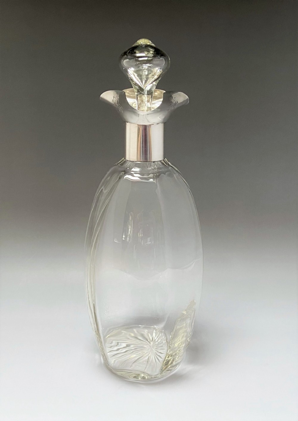 An Elegant Edwardian Silver Necked Decanter