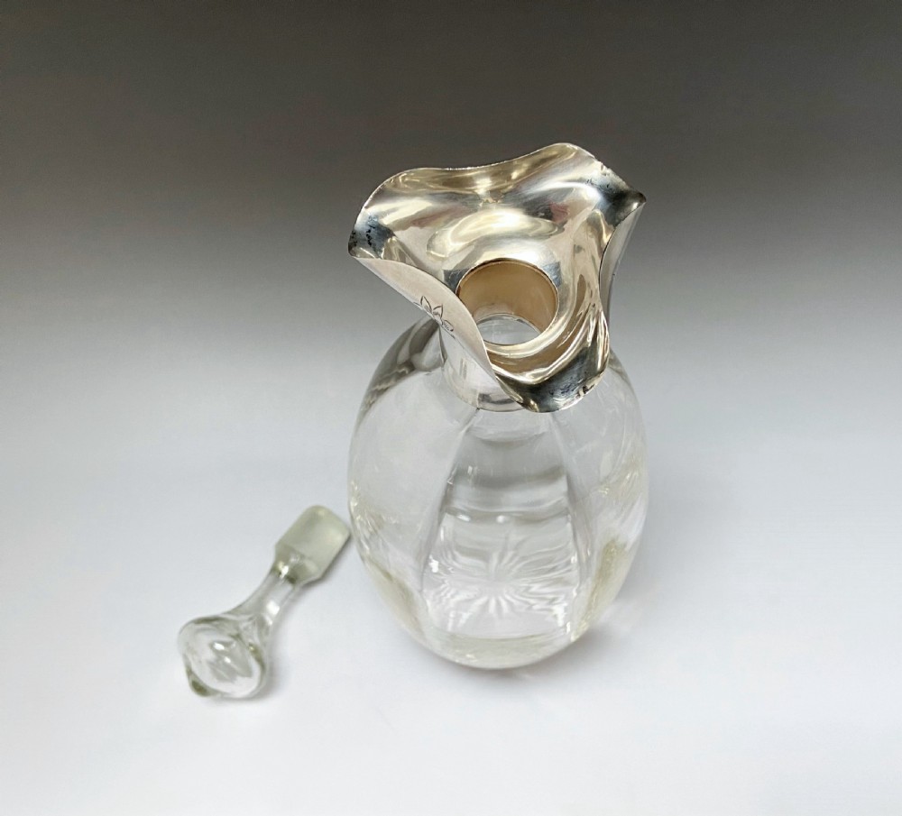 An Elegant Edwardian Silver Necked Decanter View III