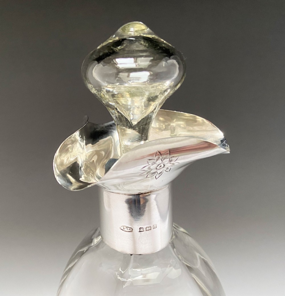 An Elegant Edwardian Silver Necked Decanter View IV