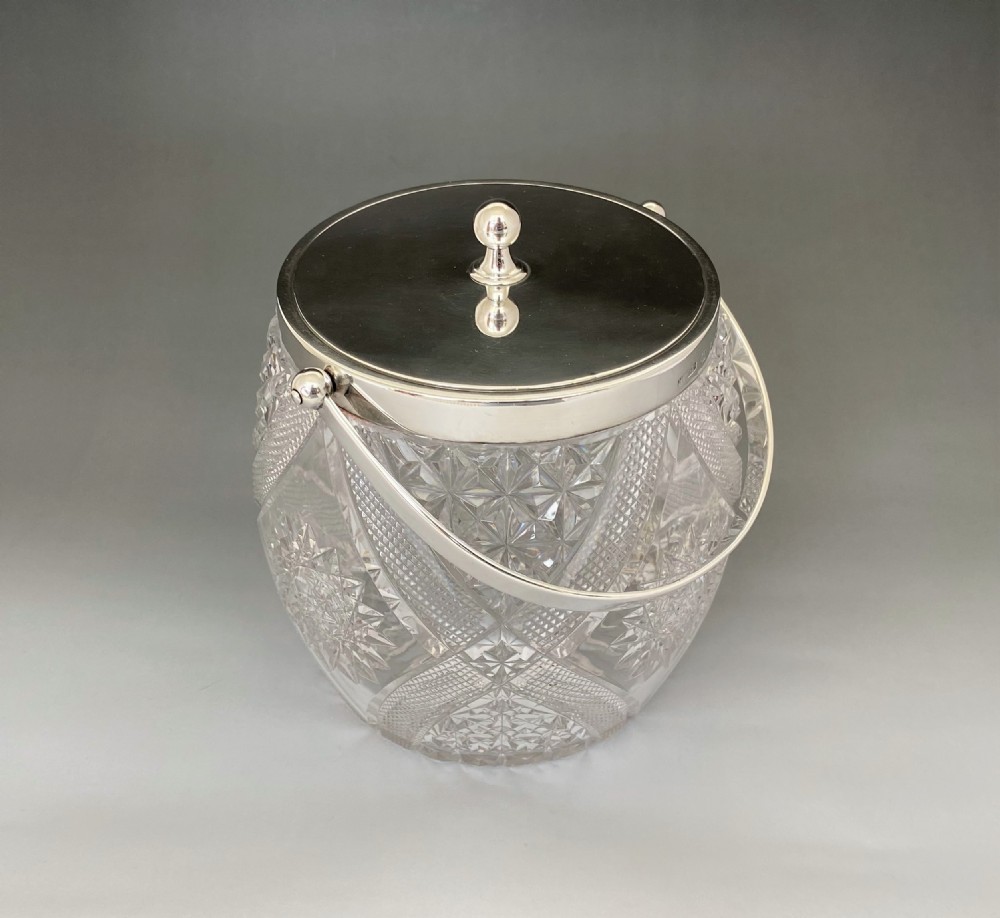 A Stunning Silver Mounted Victorian Biscuit Barrel