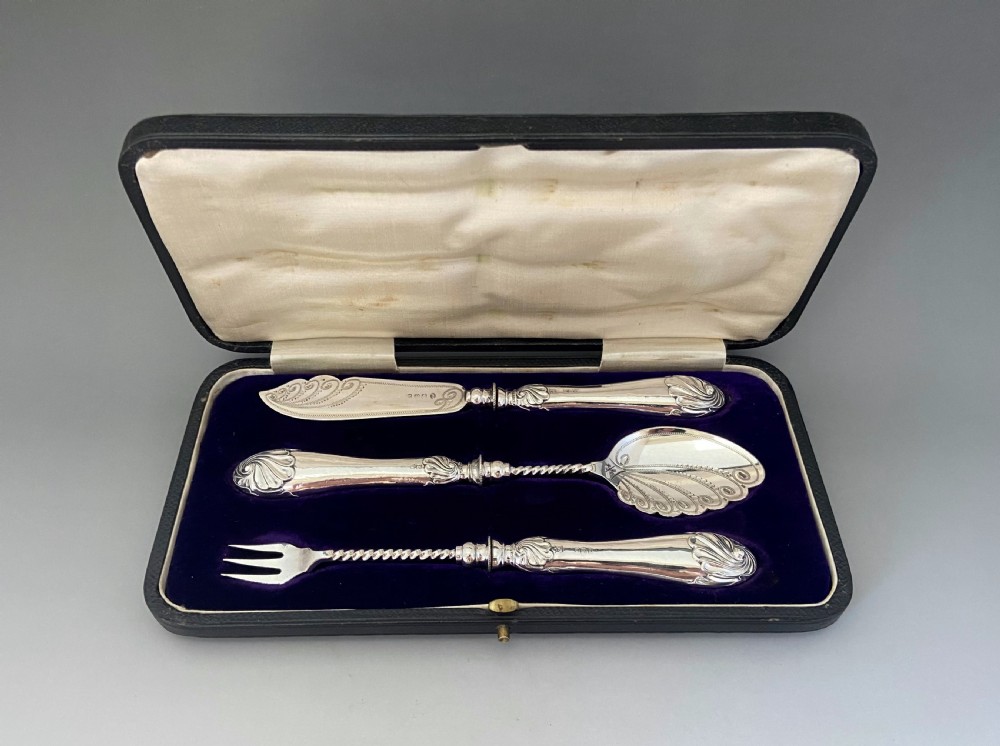 A gorgeous boxed Edwardian silver afternoon tea set
