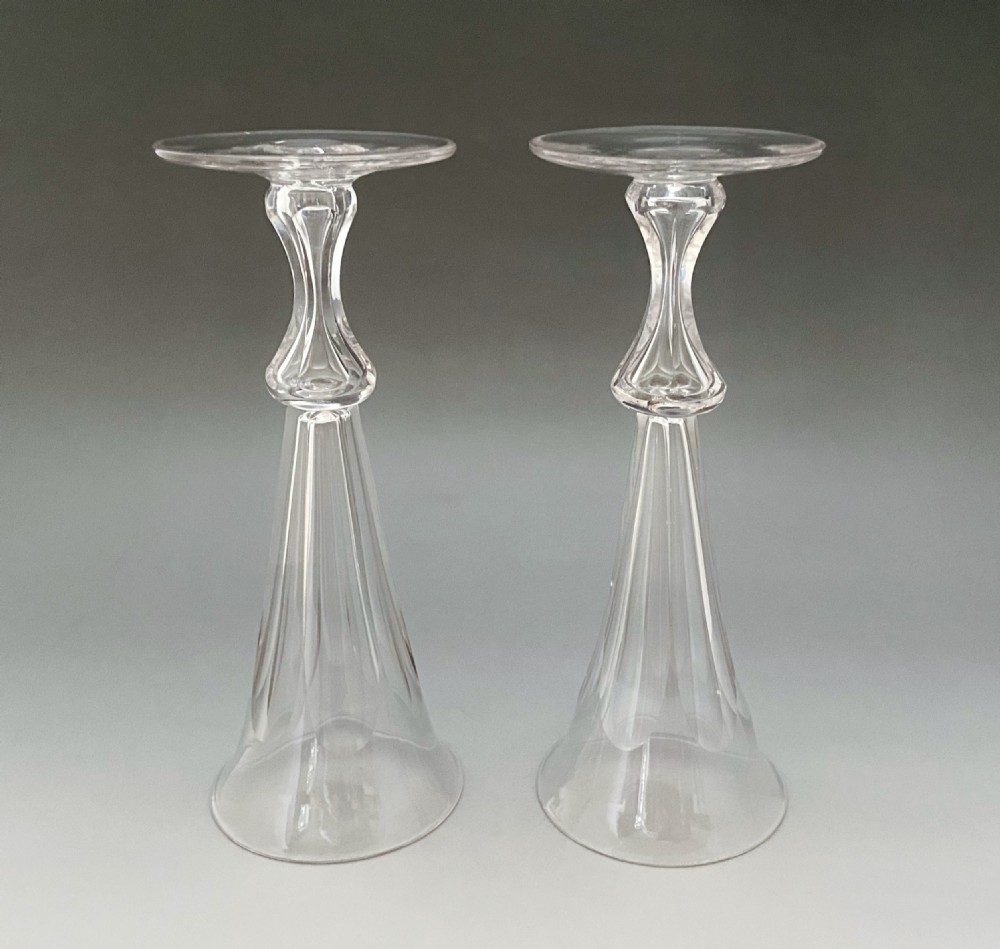 A gorgeous pair of Victorian cut glass champagne flutes View VI