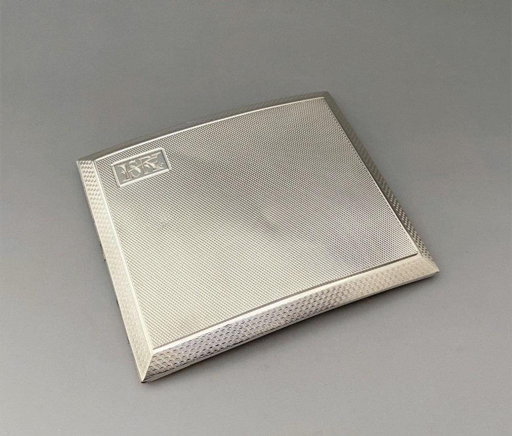 A Stylish Art Deco Silver Cigarette Case