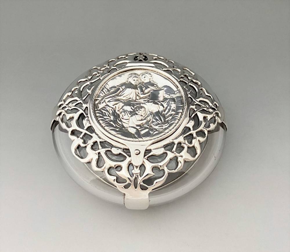 A gorgeous silver mounted Victorian inkwell