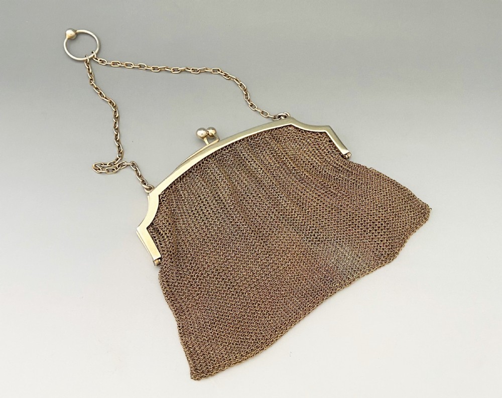 A superb silver gilt chain link cocktail purse View II