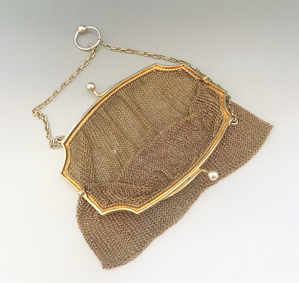 A superb silver gilt chain link cocktail purse View III