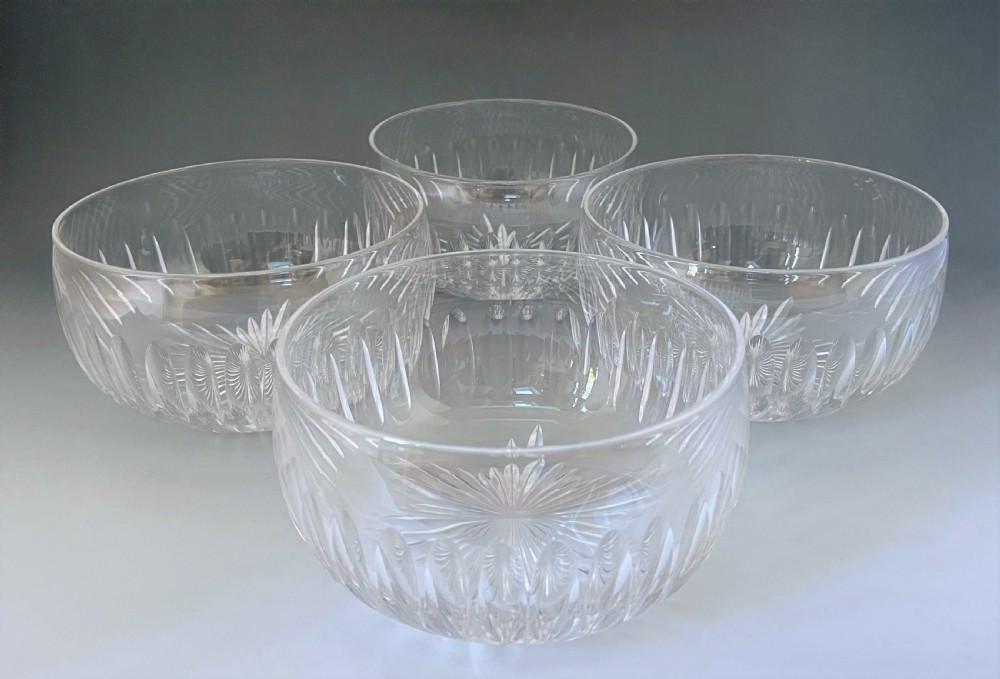 A matching set of Victorian cut glass finger bowls View II