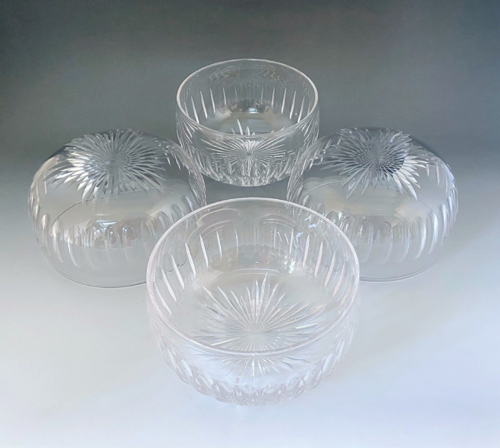 A matching set of Victorian cut glass finger bowls View III