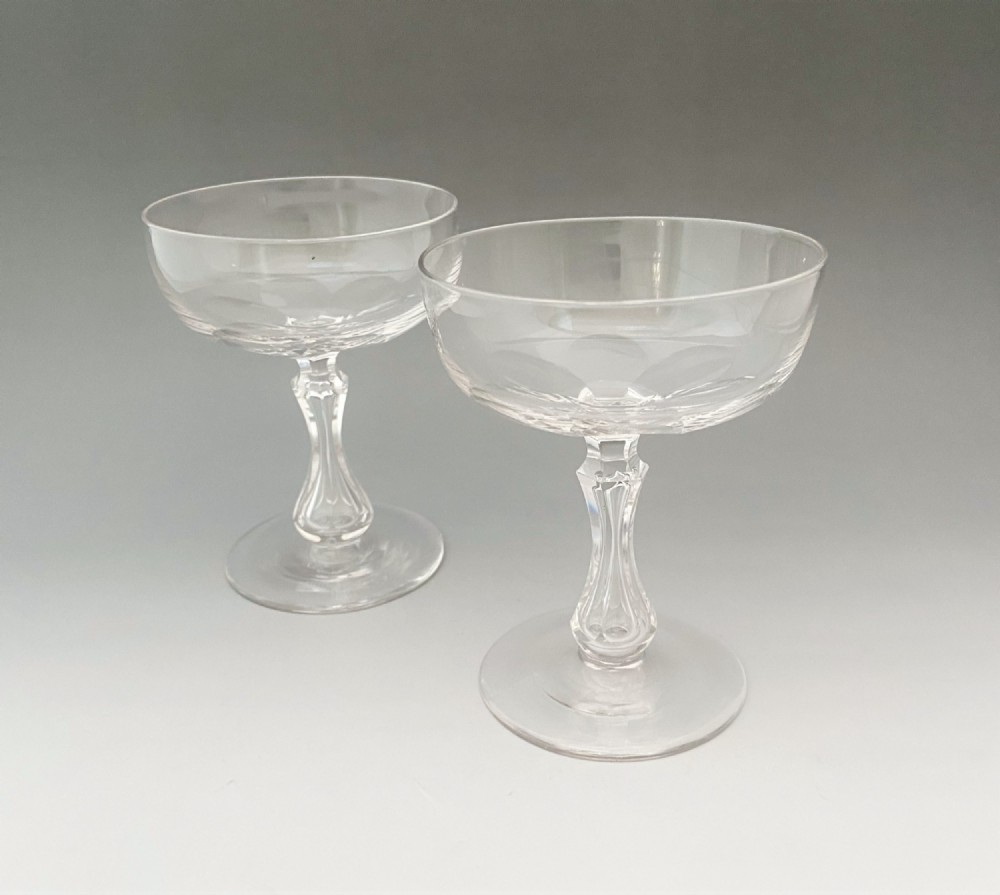 A Gorgeous Pair Of Victorian Cut Glass Champagne Bowls