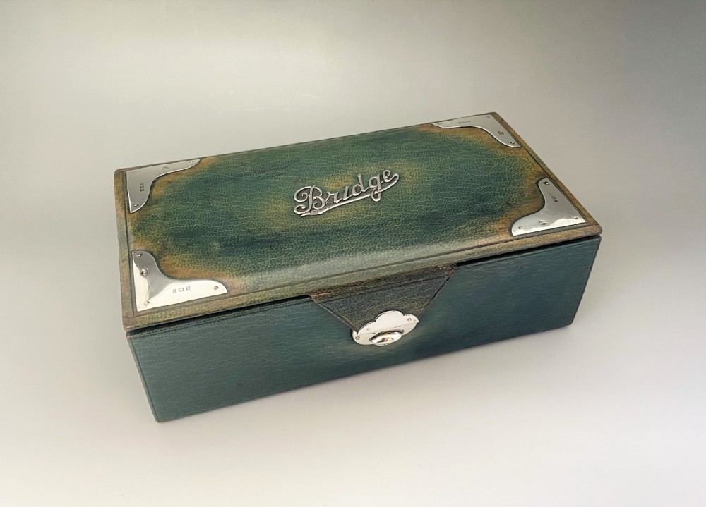A superb silver mounted Bridge Box complete with contents