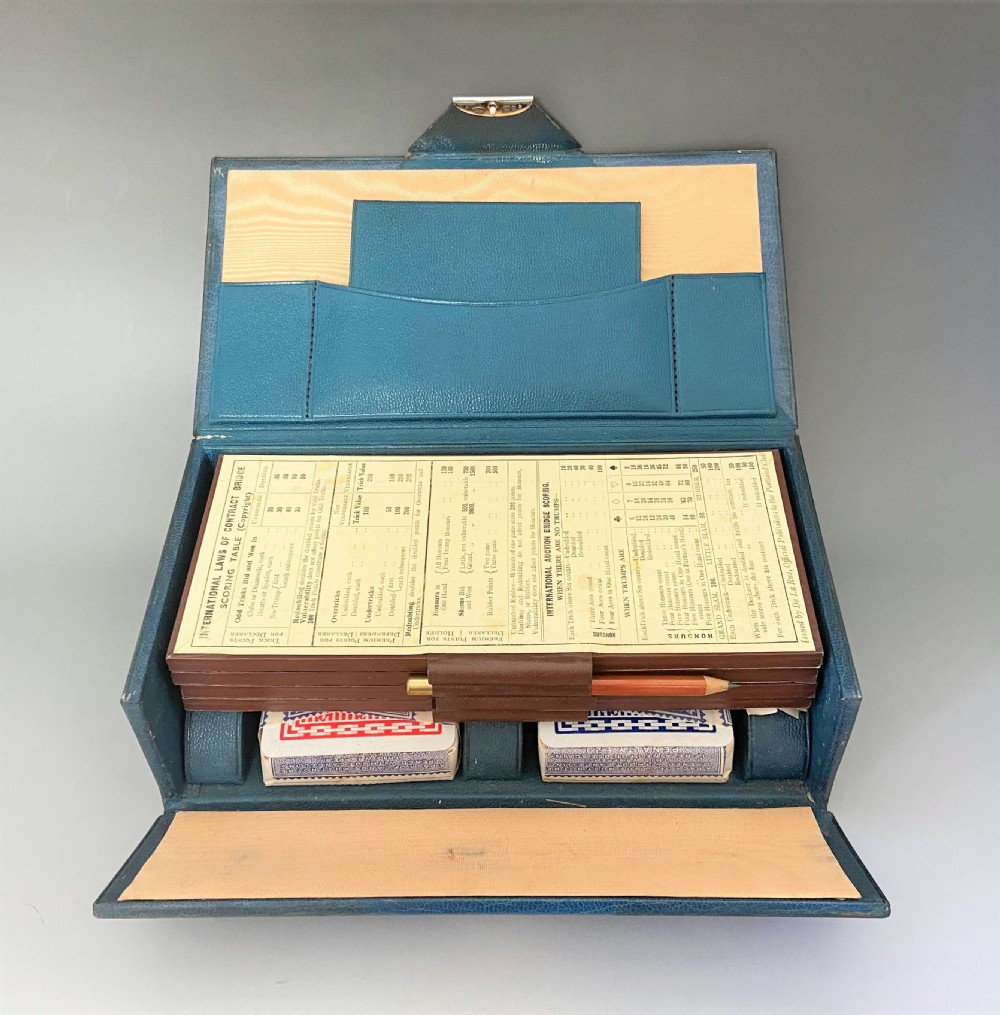 A superb silver mounted Bridge Box complete with contents View II