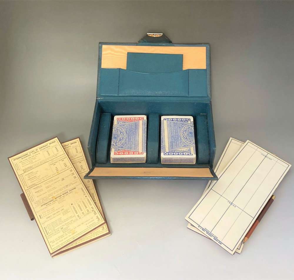 A superb silver mounted Bridge Box complete with contents View IV