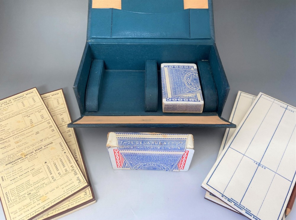 A superb silver mounted Bridge Box complete with contents View VIII