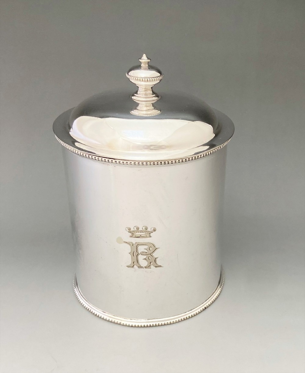 A large silver plated Victorian tea caddy