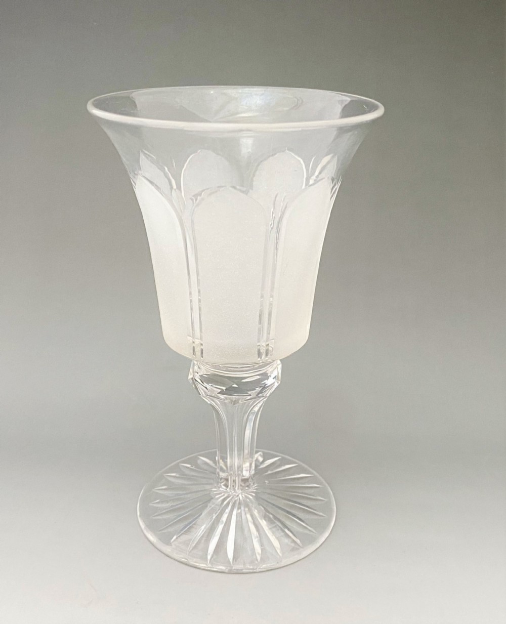 A handsome Victorian cut & frosted goblet