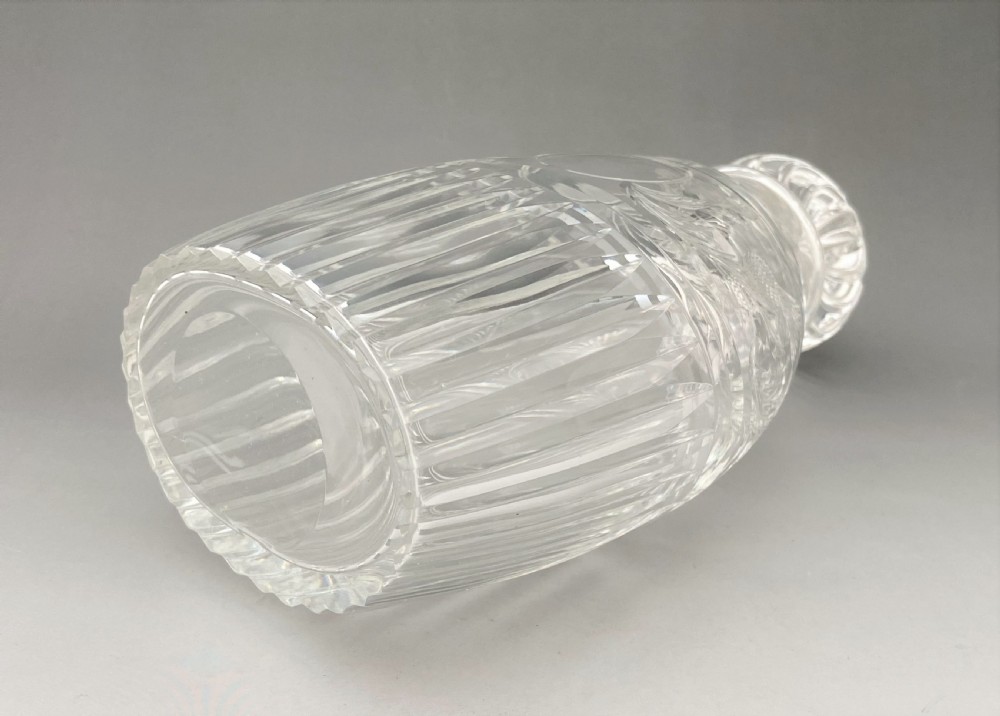 A fabulous cut glass decanter with silver plated holder View VII
