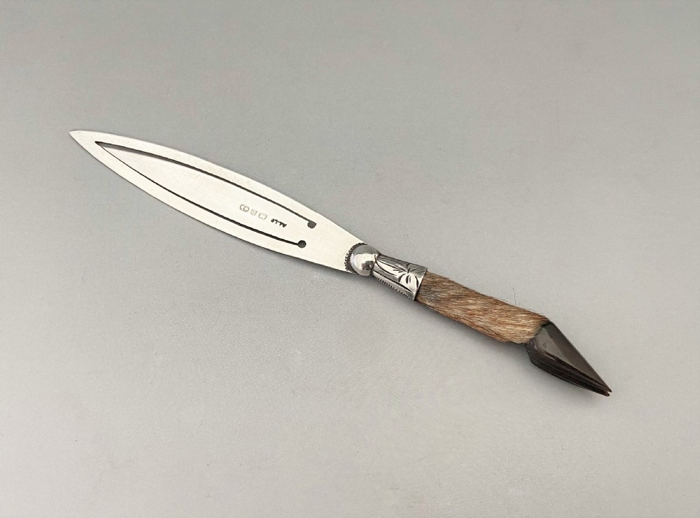 A most unusual goat's foot novelty silver bookmark