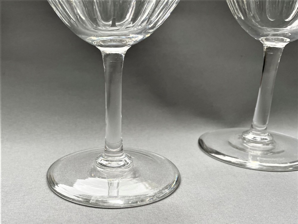 A handsome pair of cut & etched Victorian wine goblets View IV