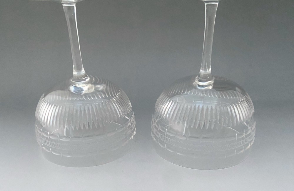 A lovely pair of Victorian cut glass champagne bowls View VI
