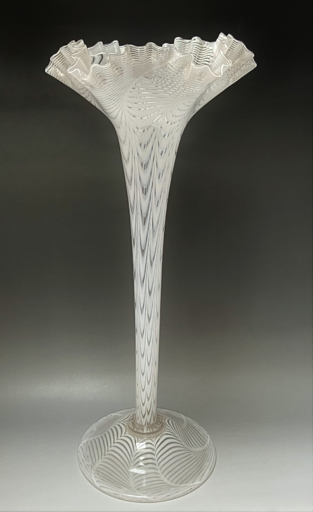 A stunning large Victorian Nailsea glass vase