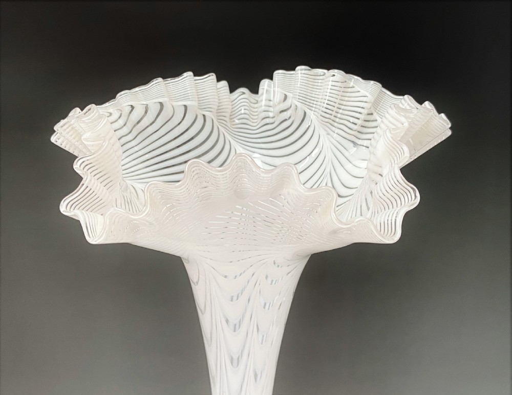 A stunning large Victorian Nailsea glass vase View V