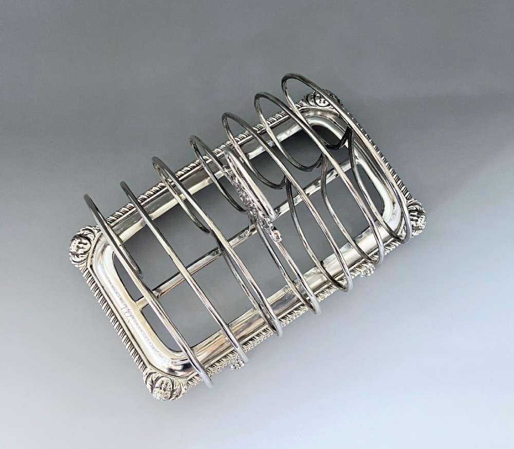 An outstanding and imposing Georgian silver toast rack View III