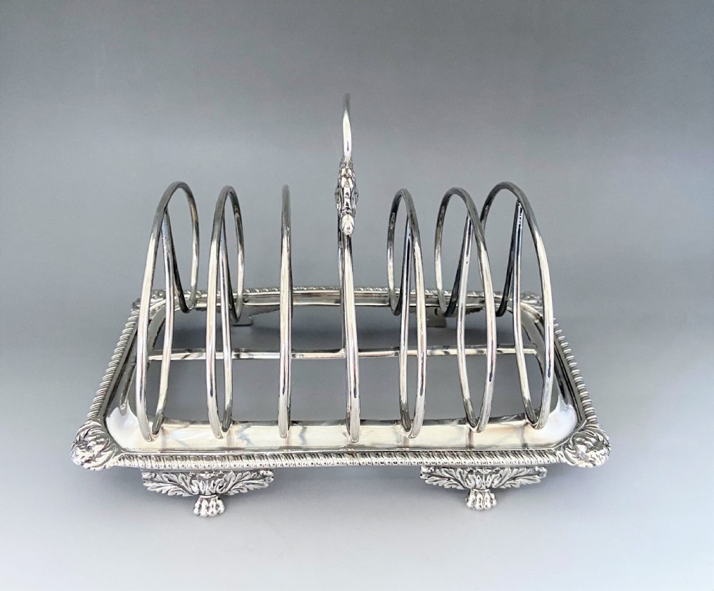 An outstanding and imposing Georgian silver toast rack View V